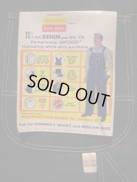 1950'S DEAD PAYDAY 11 1/4OZ DENIM OVERALLS 42X32