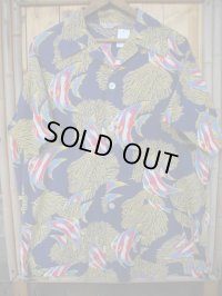 1940'S MANHATTAN ANGEL FISH HAWAIIAN SHIRT SZ/L