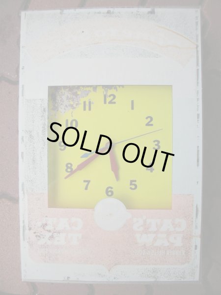 画像5: 1950'S CAT'S PAW ADVERTISING LIGHTED SIGN CLOCK (5)