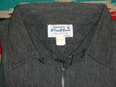 画像1: 1950'S DEADSTOCK POWER HOUSE BLK CHAMBRAY SHIRT