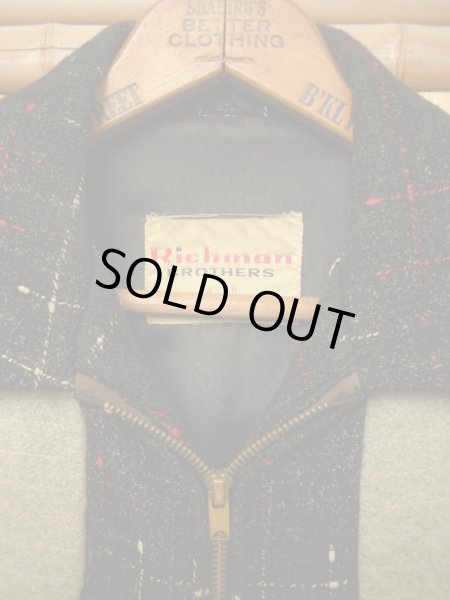 画像4: 1950'S RICHMAN BROTHERS BLACK FLECK WOOL JACKET  SZ/38 (4)