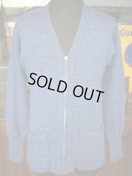 画像2: 1950'S PILGRIM ZIP UP KNIT WORK CARDIGAN (2)