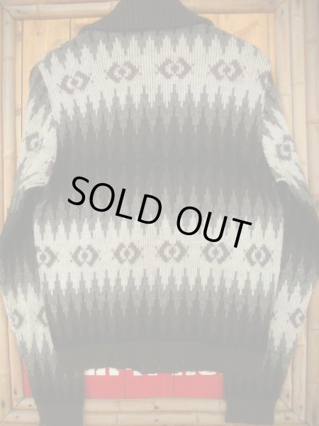 画像2: 1950'S〜 KANDAHAR NATIVE PATERN ZIP FRONT MOHAIR KNIT SIZE/M (2)