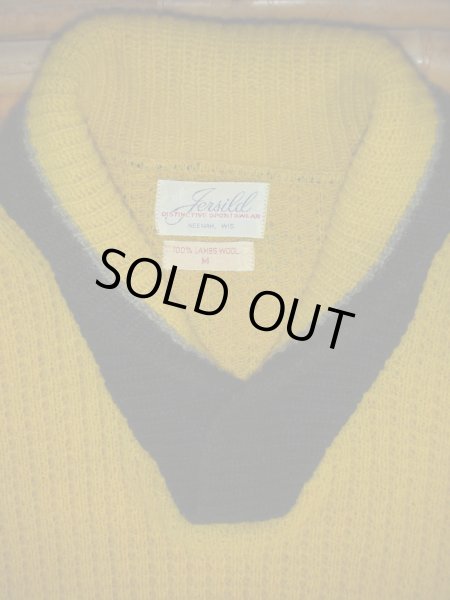 画像5: 1950'S JERSILD YELLOW X BLACK SHAWL COLLAR SWEATER SIZE/M (5)