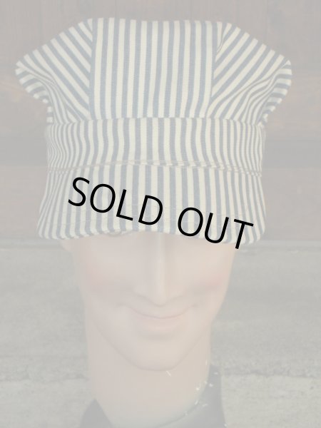 画像2: 1950'S〜 DEADSTOCK UNKNOWN EXTRA STRIPE WORK CAP 7-1/8 (2)