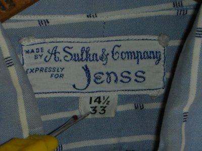 画像1: 1930'S A. SULKA & COMPANY COTTON STRIPE DRESS SHIRT SZ/S