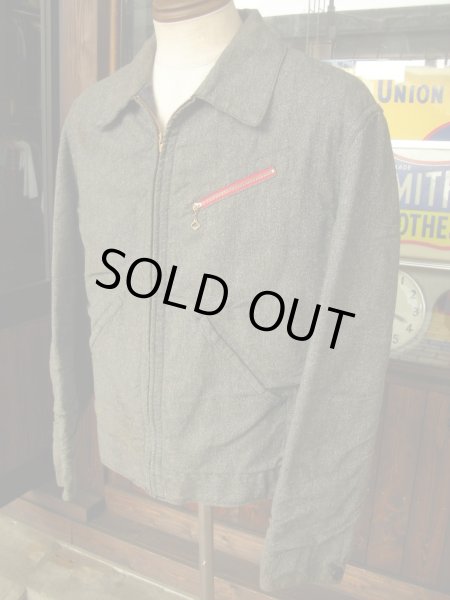 画像5: 1950'S〜 UNKNOWN BLANKET LINED BLACK CHAMBRAY WORK JACKET SZ/46 (5)