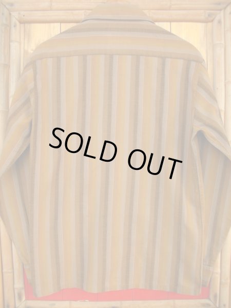 画像2: 1960'S SEARS ITALIAN COLLAR COTTON STRIPE SHIRT SZ/S (2)