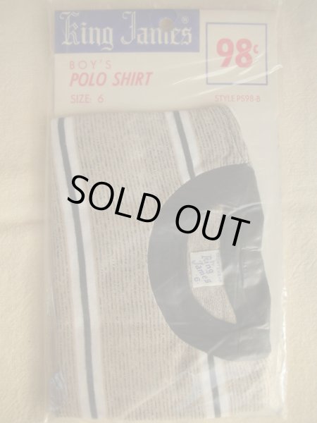 画像2: 1950'S DEADSTOCK KING JAMES BOYS POLO SHIRT/E/SIZE:6  (2)