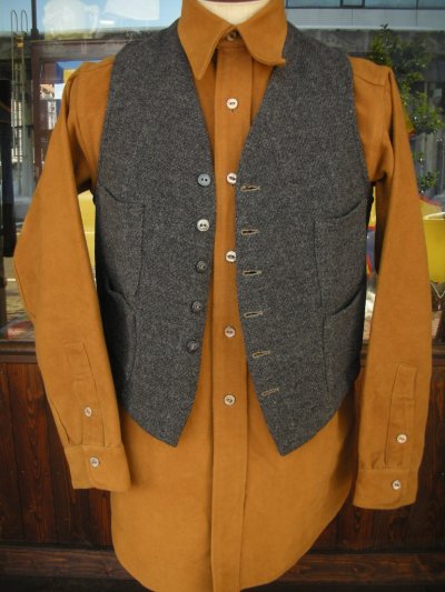 画像2: 1950'S SEARS PILGRIM WOOL WORK VEST/CHARCOAL GRAY 