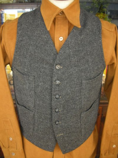 画像3: 1950'S SEARS PILGRIM WOOL WORK VEST/CHARCOAL GRAY 