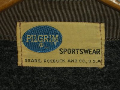 画像1: 1950'S SEARS PILGRIM WOOL WORK VEST/CHARCOAL GRAY 