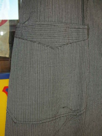 画像2: 1930'S〜UNKNOWN EURO BLACK COTTON STRIPE WORK COAT SZ/18