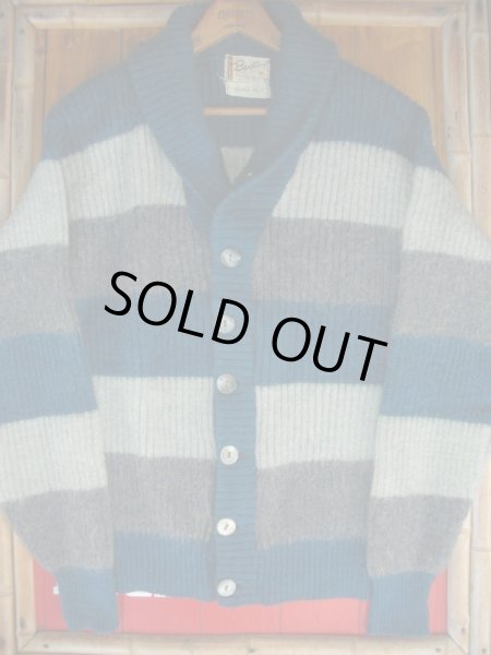 画像3: 1950'S〜　BRENTWOOD SHAWL COLLAR BORDER CARDIGAN SIZE/44 (3)