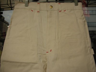 画像2: 1970'S DEADSTOCK CARHARTT W/KNEE WHITE PAINTER PANTS W72 30X32 