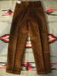 画像1: 1950'S DEADSTOCK FRUIT OF THE ROOM BROWN CORDUROY TROUSERS SIZE/16 (1)