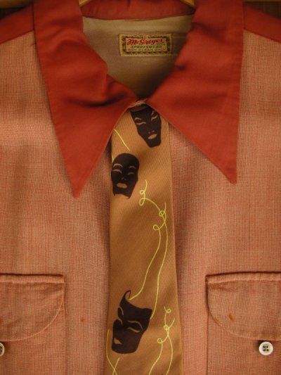 画像2: 1940'S〜 COOPER'SCOMEDY & TRAGEDY PRINTED SILK TIE