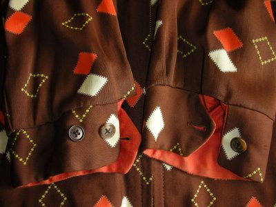 画像3: 1950'S BROWN ARGYLE REVERSIBLE GABERDINE JACKET SZ/36