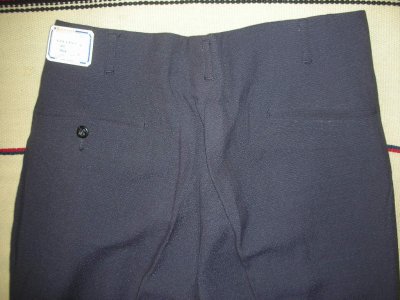 画像2: 1950'S DEADSTOCK DARTMOUTH DARK NAVY FLECK ACETATE  SLACKS W3