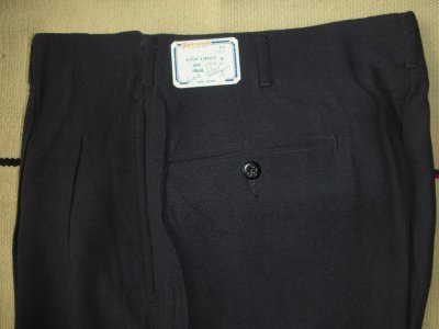 画像1: 1950'S DEADSTOCK DARTMOUTH DARK NAVY FLECK ACETATE  SLACKS W3