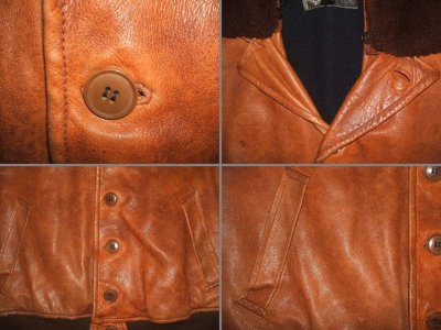 画像2: 1940'S LAMB LEATHER BUTTON FRONT SPORTS JACKET SZ/40