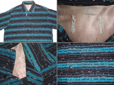 画像1: 1950S TOWNCRAFT BORDER FLECK PRINTED CORDUROY SHIRT SIZE/LARGE