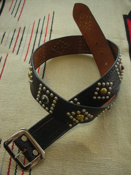 画像1: RAWHIDE STUDDED & JEWELED BELT LOT-109/ 1-3/4"[44MM]  (1)