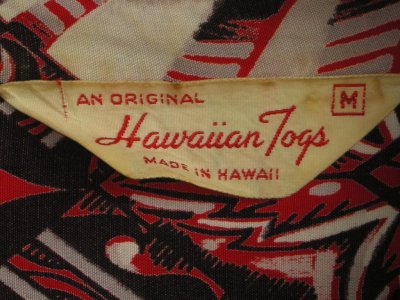 画像1: 1950'S HAWAIIAN TOGS ALL OVER PRINTED RAYON SHIRT SZ/M