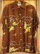 画像3: 1950'S KAHANAMOKU D,BROWN RAYON HAWAIIAN SHIRT SZ/L (3)