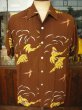 画像2: 1950'S KAHANAMOKU D,BROWN RAYON HAWAIIAN SHIRT SZ/L (2)