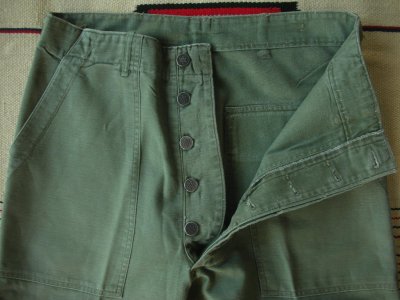 画像2: 1940'S〜 M-1947 13 STAR BUTTONS O.D.UTILITY TROUSERS/32X30