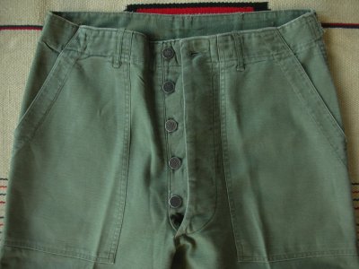 画像1: 1940'S〜 M-1947 13 STAR BUTTONS O.D.UTILITY TROUSERS/32X30