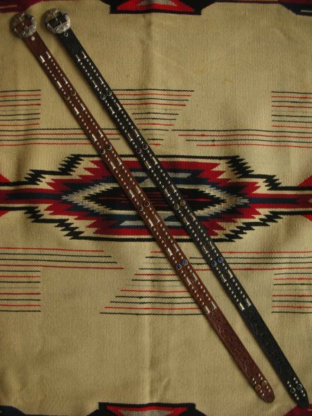 画像2: RAWHIDE STUDDED & JEWELED BELT LOT-313/ 1-3/8"[35MM]  (2)