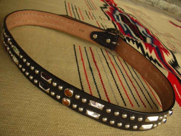 画像5: RAWHIDE STUDDED & JEWELED BELT LOT-313/ 1-3/8"[35MM]  (5)