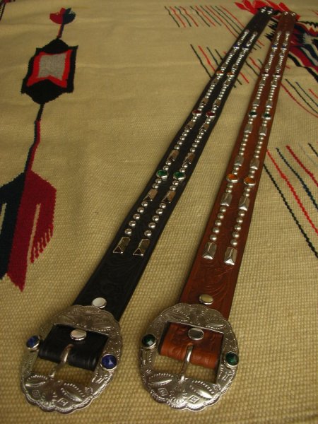 画像3: RAWHIDE STUDDED & JEWELED BELT LOT-313/ 1-3/8"[35MM]  (3)