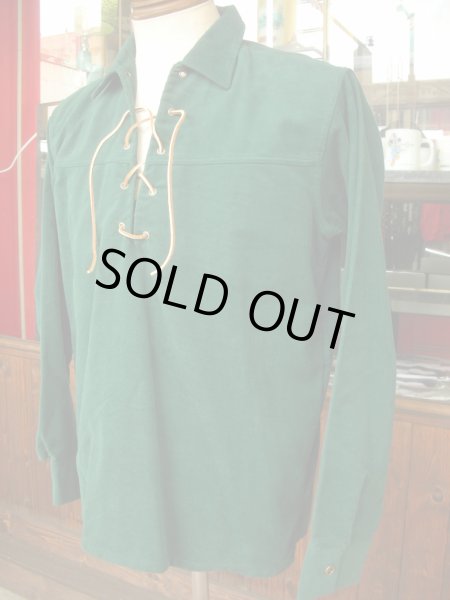 画像3: 1950'S〜 DEADSTOCK SPORTSWEAR COTTON SUEDE LACE UP PULLOVER SHIRT SZ/M (3)