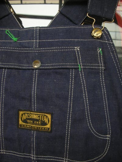 画像1: 1960'S DEADSTOCK WASHINGTON DEE CEE LOWBACK DENIM OVERALLS SZ/38X29