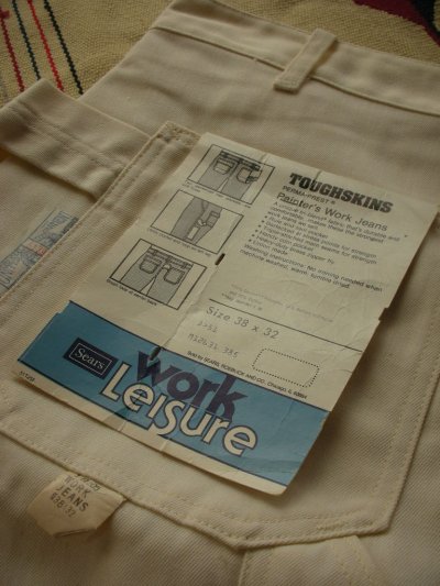 画像3: 1980'S DEADSTOCK SEARS TOUGHSKINS PAINTER'S WORK JEANS SZ38X32