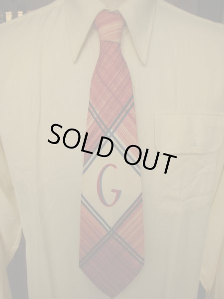 画像6: 1950'S UNKNOWN "G" INITIAL HAND PAINTED RAYON WIDE TIE (6)