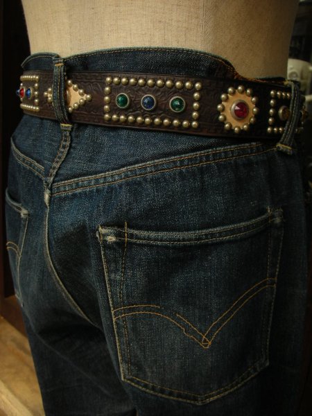 画像12: RAWHIDE STUDDED & JEWELED BELT LOT-111/ 1-3/4"[44MM]  (12)