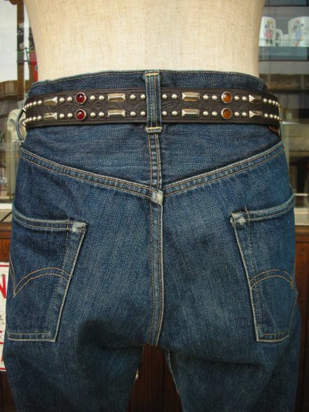 画像8: RAWHIDE STUDDED & JEWELED BELT LOT-313/ 1-3/8"[35MM]  (8)