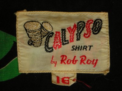 画像1: 1950'S CALIPSO by ROBROY MUSICAL NOTES PRINTED SHIRT/YOUTH16/ビンテージ 黒コットン 音符柄　シャツ 50S 