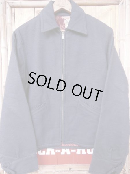 画像13: 1940'S DEADSTOCK KINGCOT NAVY COTTON FLANNEL SPORTS JACKET/42（実寸38） (13)