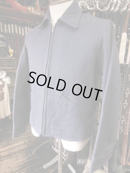 画像6: 1940'S DEADSTOCK KINGCOT NAVY COTTON FLANNEL SPORTS JACKET/42（実寸38） (6)