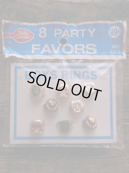 画像1: 1960'S〜DEADSTOCK 8 PARTY FAVORS BOYS RINGS  (1)