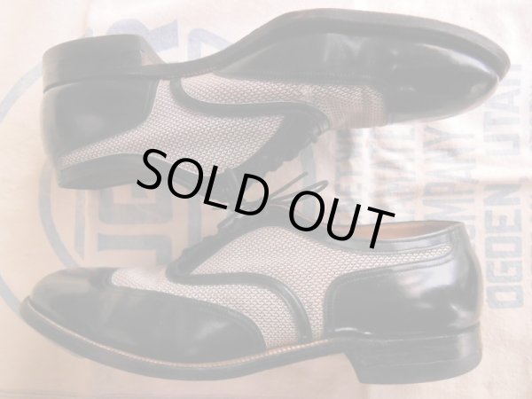 画像12: 1950'S NUNN BUSH TWO TONE NYLON MESH WING TIP SHOES 10-1/2D  (12)