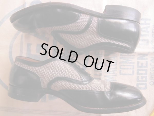 画像11: 1950'S NUNN BUSH TWO TONE NYLON MESH WING TIP SHOES 10-1/2D  (11)