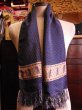 画像1: 1940'S〜 VINTAGE RAYON SCARF/NAVY/POLKA DOT PAISLEY PATERN (1)