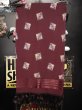 画像4: 1940'S〜 VINTAGE RAYON SCARF/BURGUNDY/ART DECO QUBE PATERN (4)