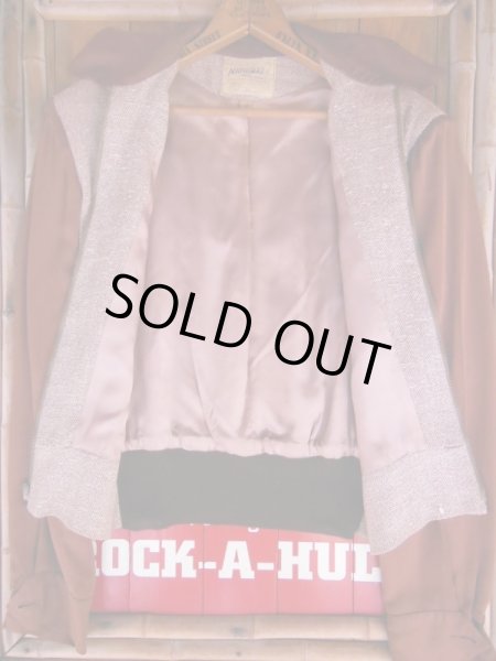 画像7: 1950'S NATIONAL TWO TONE PANEL TWEED X GABERDINE JKT　SZ/38 (7)